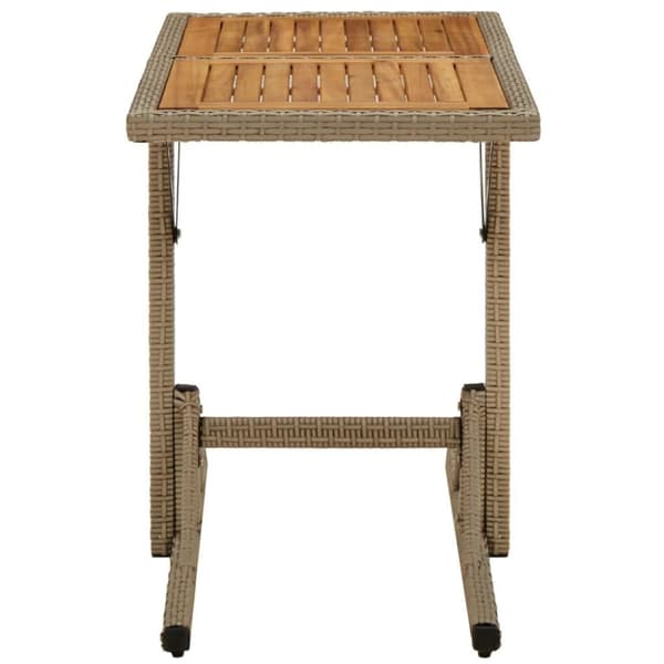 vidaXL havebord massivt akacietræ og polyrattan beige