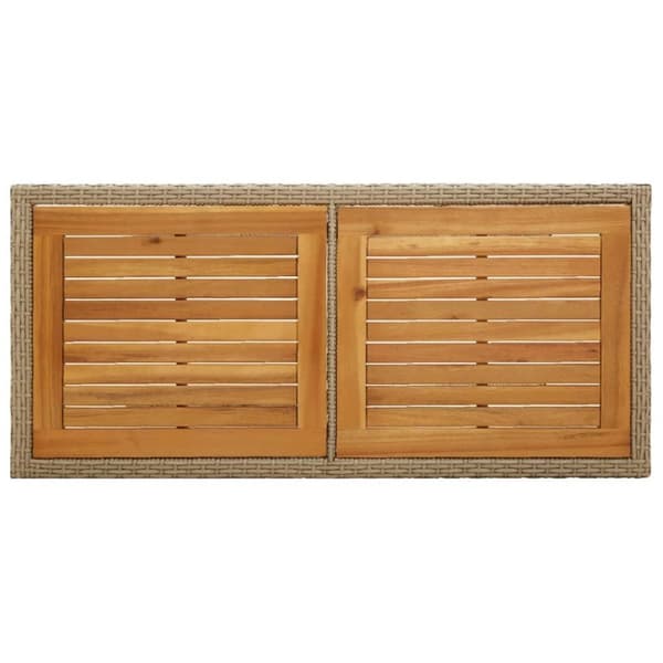 vidaXL havebord massivt akacietræ og polyrattan beige