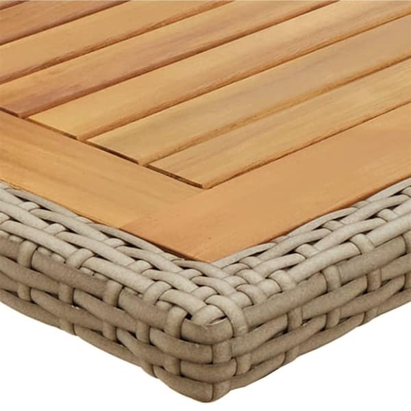 vidaXL havebord massivt akacietræ og polyrattan beige