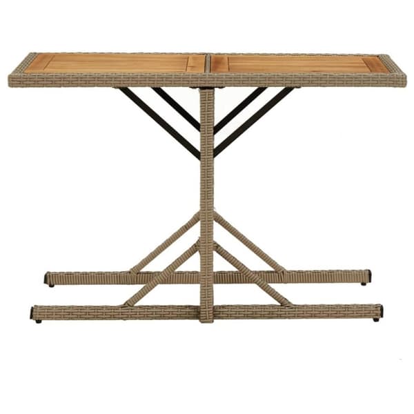 vidaXL havebord massivt akacietræ og polyrattan beige