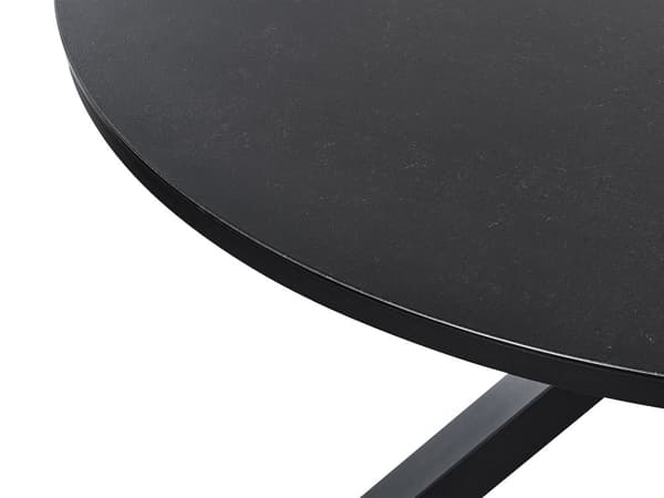 Havebord Sort Aluminium Glasplade ø 120 cm 4 personers Nonwood Rundt Spisebord med Krydsben Udendørs Moderne UV bestandig