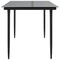 Miniatyrbilde 4 av 9: vidaXL Utendørs spisebord svart 160x80x74cm stål og herdet glass