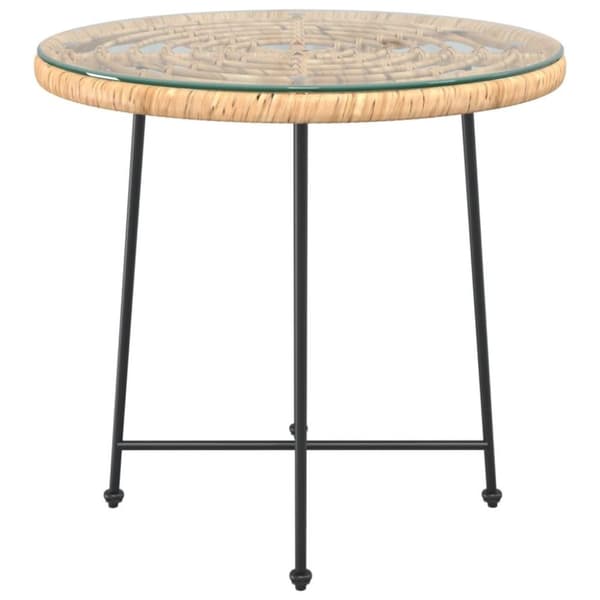 vidaXL Spisebord Ø80 cm  herdet glass og stål