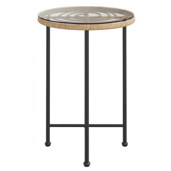 vidaXL Spisebord Ø55 cm herdet glass og stål