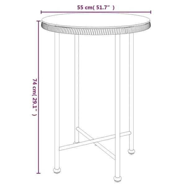 vidaXL Spisebord Ø55 cm herdet glass og stål