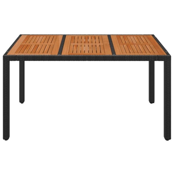 vidaXL Hagebord med treplate svart 150x90x75 cm polyrotting