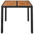 Miniatyrbilde 3 av 6: vidaXL Hagebord med treplate svart 90x90x75 cm polyrotting