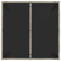 Miniatyrbild 5 av 7: vidaXL Trädgårdsbord med glasskiva grå 90x90x75 cm konstrotting