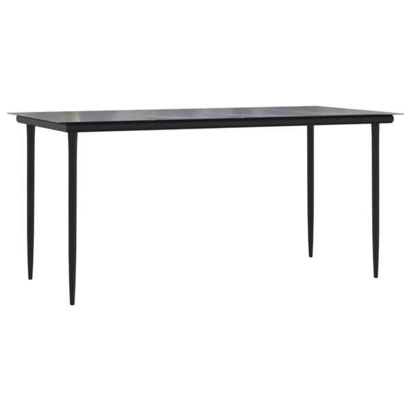 vidaXL havebord 160x80x74 cm stål og hærdet glas sort