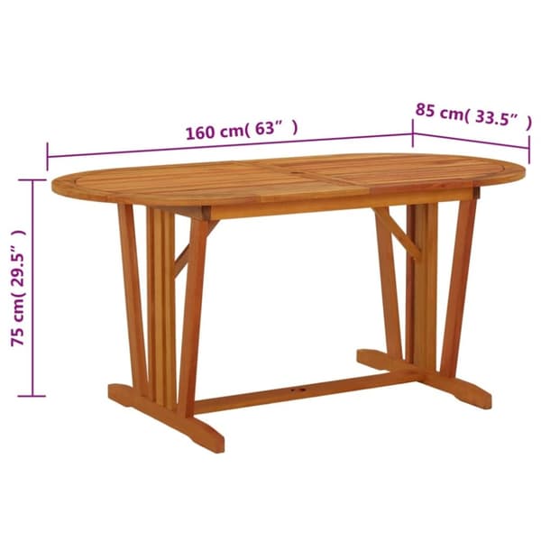 vidaXL havebord 160x85x75 cm massivt eukalyptustræ