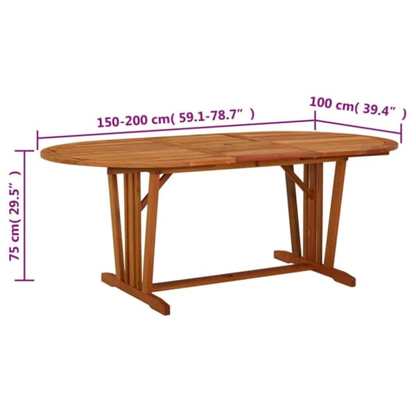 vidaXL havebord 200x100x75 cm massivt eukalyptustræ