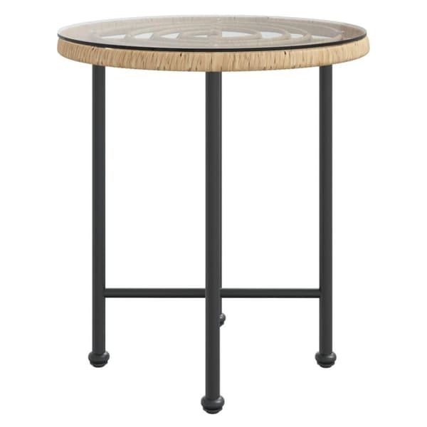 vidaXL spisebord Ø50 cm hærdet glas og stål