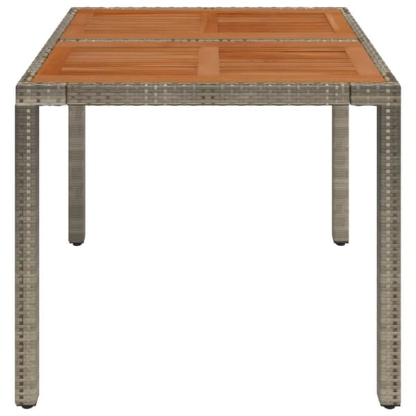 vidaXL havebord med træplade 90x90x75 cm polyrattan grå