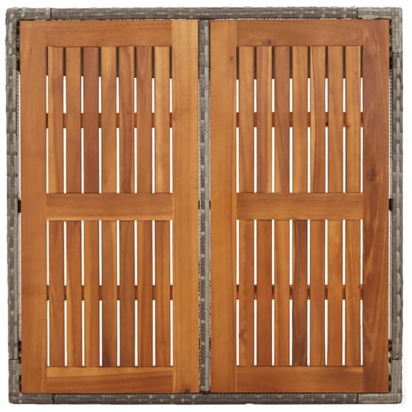 vidaXL havebord med træplade 90x90x75 cm polyrattan grå