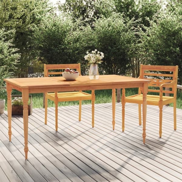 vidaXL Batavia pöytä 150x90x75 cm täysi tiikki
