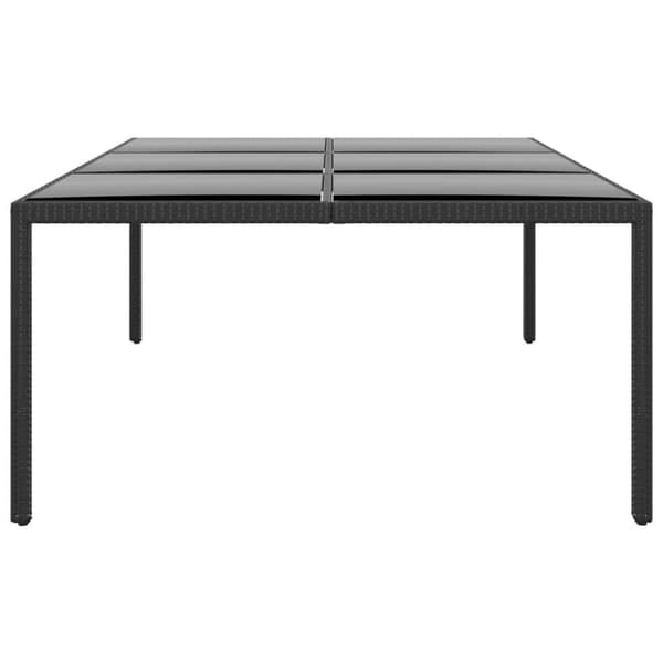 vidaXL Hagebord 200x150x75 cm herdet glass og polyrotting svart
