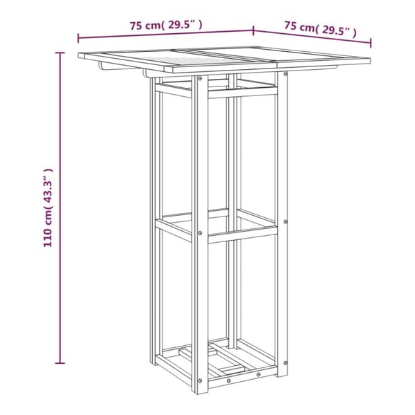 vidaXL Bistrobord 75x75x110 cm heltre akasie