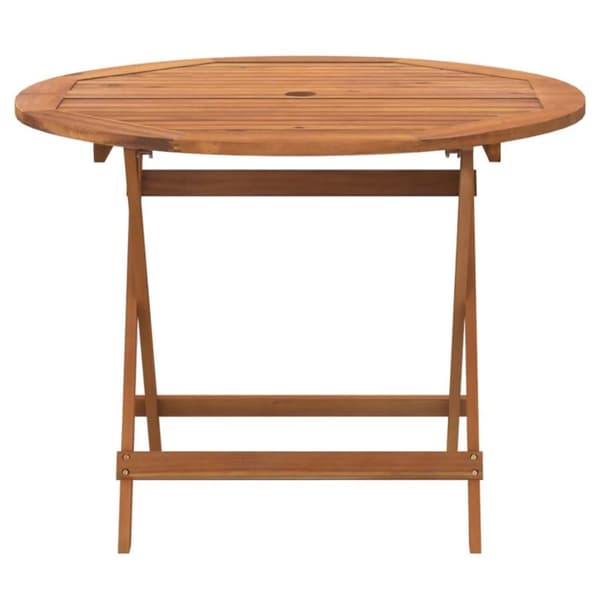 vidaXL Hopfällbart trädgårdsbord Ø 90x75 cm massivt akaciaträ