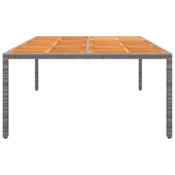 vidaXL Puutarhapöytä 200x150x75 cm akaasiapuu ja polyrottinki harmaa