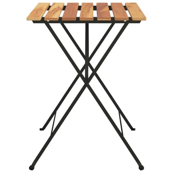 vidaXL Sammenleggbart bistrobord 55x54x71 cm heltre teak og stål