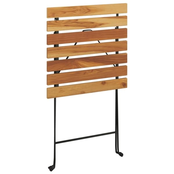 vidaXL Sammenleggbart bistrobord 55x54x71 cm heltre teak og stål