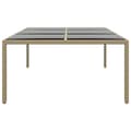 Miniatyrbillede 3 af 5: vidaXL havebord 200x150x75 cm hærdet glas og polyrattan beige