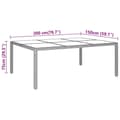 Miniatyrbillede 5 af 5: vidaXL havebord 200x150x75 cm hærdet glas og polyrattan beige