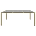 Miniatyrbillede 2 af 5: vidaXL havebord 200x150x75 cm hærdet glas og polyrattan beige