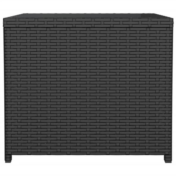 vidaXL havebord med glasbordplade polyrattan og hærdet glas sort