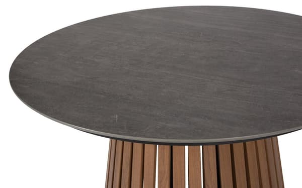 Max trädgårdsbord Ø115cm teak, grå.