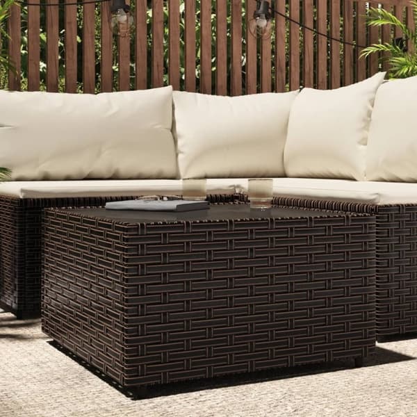 vidaXL Loungebord fyrkantigt brun 50x50x30 cm konstrotting