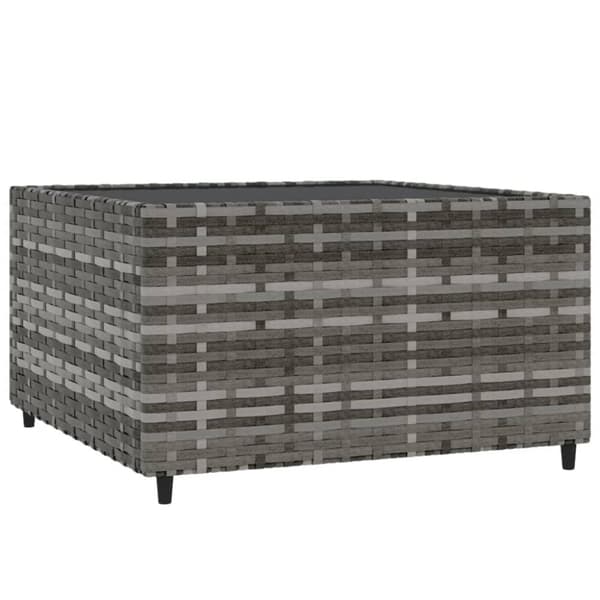 vidaXL havebord 50x50x30 cm firkantet polyrattan grå