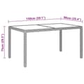 Miniatyrbillede 5 af 5: vidaXL havebord 150x90x75 cm hærdet glas og polyrattan beige