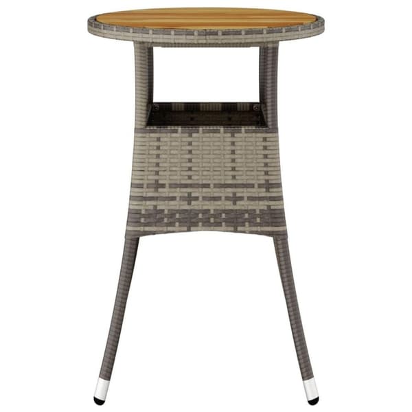 vidaXL havebord Ø60x75 cm akacietræ og polyrattan grå