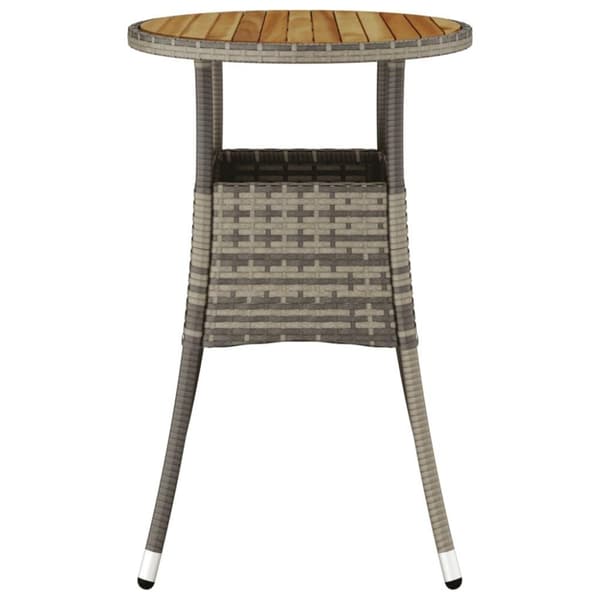 vidaXL havebord Ø60x75 cm akacietræ og polyrattan grå
