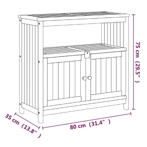vidaXL konsolbord til haven 80x35x75 cm massivt akacietræ