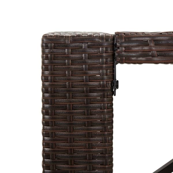 vidaXL Barbord med glassplate brun 145x80x110 cm polyrotting