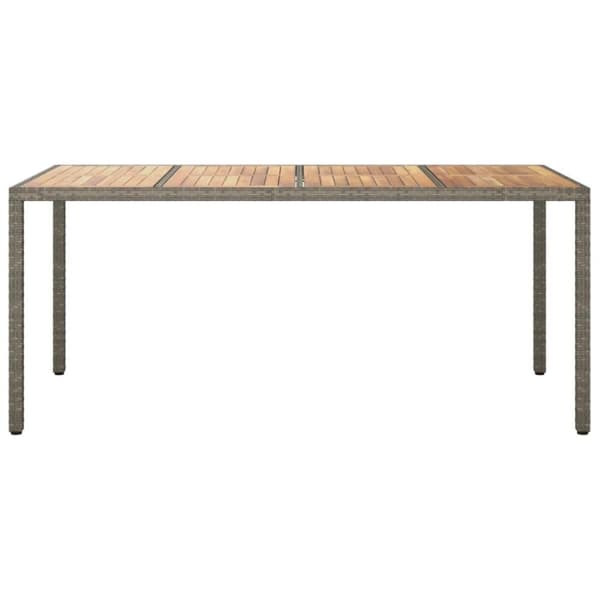 vidaXL havebord 190x90x75 cm polyrattan og akacietræ grå