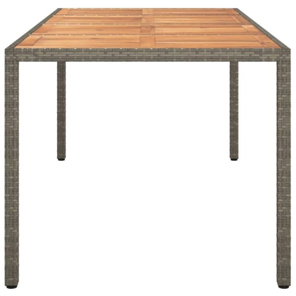 vidaXL havebord 190x90x75 cm polyrattan og akacietræ grå