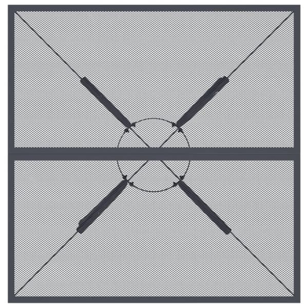 vidaXL Hagebord antrasitt 80x80x72,5 cm stål netting