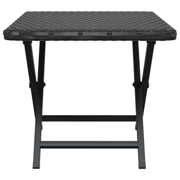 vidaXL Taitettava pöytä musta 45x35x32 cm polyrottinki