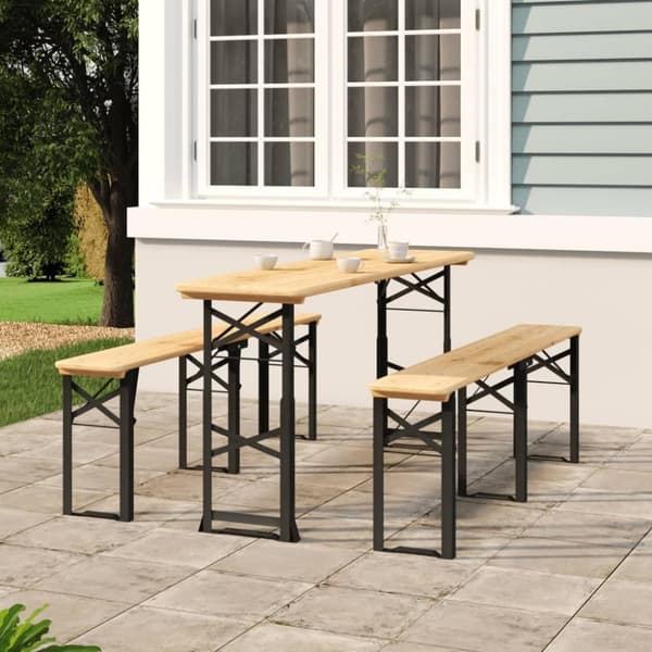 vidaXL foldbart barbord 170x50x75/105 cm massivt grantræ