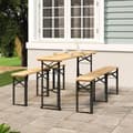 Miniatyrbillede 7 af 7: vidaXL foldbart barbord 170x50x75/105 cm massivt grantræ
