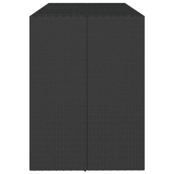 vidaXL barbord med glasplade 185x80x110 cm polyrattan sort