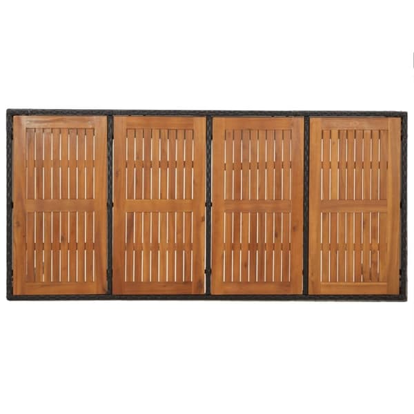 vidaXL havebord med træplade 190x90x75 cm polyrattan sort