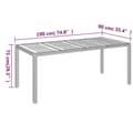 Miniatyrbillede 7 af 7: vidaXL havebord med træplade 190x90x75 cm polyrattan sort