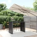 Miniatyrbillede 1 af 6: vidaXL barbord med glasplade 145x80x110 cm polyrattan sort