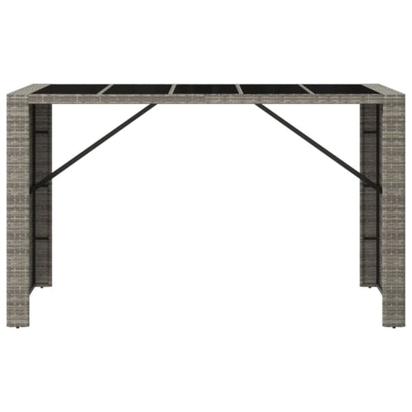 vidaXL Barbord med glasskiva grå 185x80x110 cm konstrotting