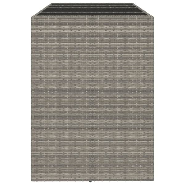 vidaXL Barbord med glasskiva grå 185x80x110 cm konstrotting