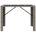 Miniatyrbillede 3 af 6: vidaXL barbord med glasplade 145x80x110 cm polyrattan grå